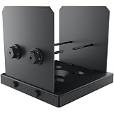 OZCO Ironwood Lite Post Base Kit, 8in x 8in, 1 Kit with Hardware, Black | Galvanized powder-coated steel bracket ,1 Post Base Plate, 2 Decorative Plates, 4 Hex Cap Nuts, OWT Timber Screws, pergolas