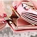 FXTXYMX Womens Faux Leather Cute Cat Bowknot Small Wallet Coin Card Holder (Pink)