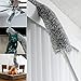 Microfiber Feather Duster with Telescoping Extension Pole | 50”-70” High Reaching Hypoallergenic Dust Cleaner | Flexible Cleaning Head | Extendable Tool for Ceiling Fan, Blinds and Cobweb Removal