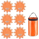 goofy LED Safety Flares Kit for Road Emergency Warning Flashing Signal Reflectors, for Car Motorcycle Boat,6 Pack