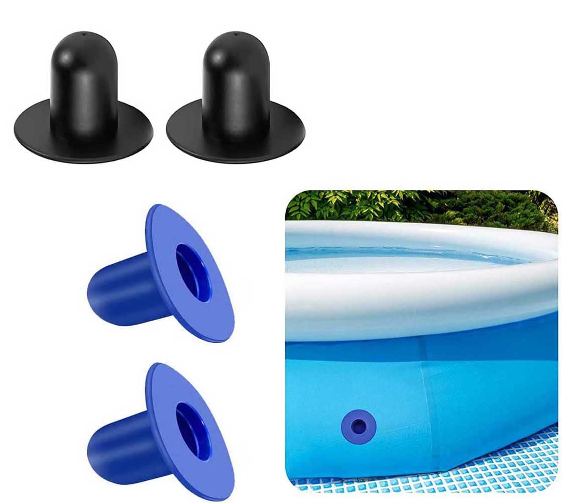 NT-ling Pool Plug Strainer Stopper,4Pcs Pool Wall Plug Replacement,Swimming Pool Filter Pump Strainer Hole Plug Stopper Pool Plugs,Pool Filter Pump Strainer Hole Plug Stoppers Pool Plug,Blue/Black