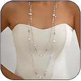 Long Pearl Necklaces for Women Dainty Pearls Chain Gold And Long Layered Statement Sweater Strand Chain Jewelry