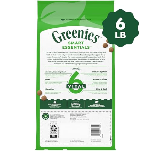 GREENIES SMART ESSENTIALS SENSITIVE DIGESTION & SKIN ADULT DRY DOG FOOD REAL LAMB & BROWN RICE RECIPE, 6 LB. BAG