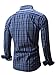 Neleus Men's Cotton Long Sleeve Button Down Plaid Shirts,115,Navy Blue,L,EUR XL