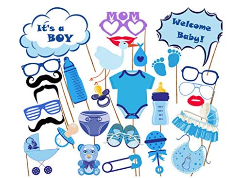 27pcs Baby Shower Photo Booth Props Its A Boy Favors Party