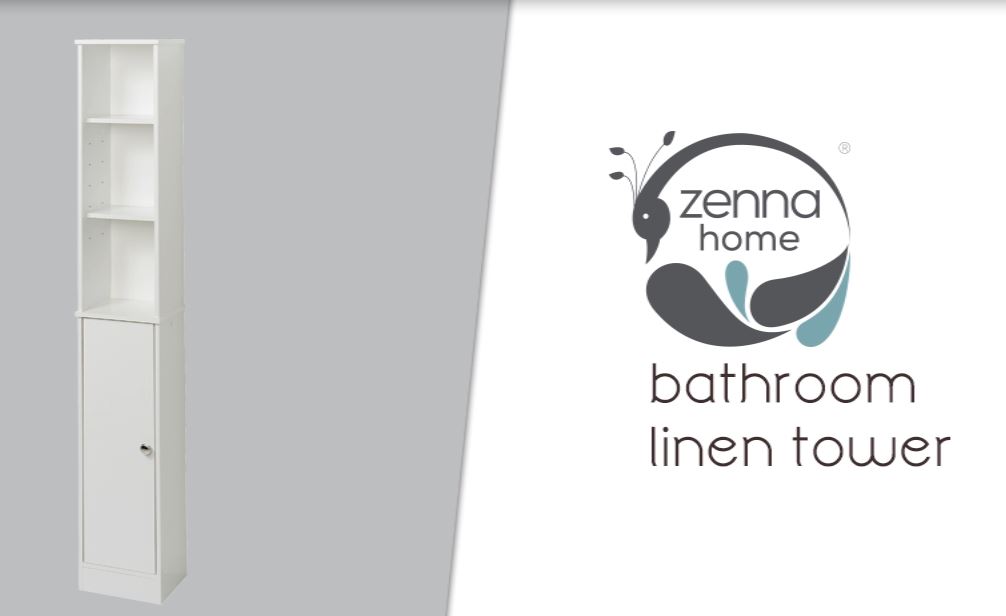 Zenna Home Linen Tower, Mueble de estante para baño, blanco