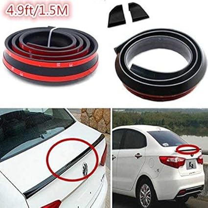 Automaze Samurai Universal Rear Trunk Spoiler Wing Lip With 3m Tape 1 5m X 35mm Car Modification Accessories Black Amazon In Car Motorbike