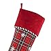 Valery Madelyn 21 inch Luxury Red Gold Christmas Stockings with Baroque Patterns and Faux Fur Cuff, Themed with Tree Skirt (Not Included)