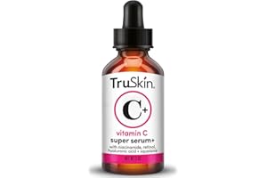 TruSkin Vitamin C Super Serum - Niacinamide, Retinol, Hyaluronic Acid & Squalane - All-in-One Anti Aging Serum for Face – Improve Appearance of Dark Spots, Firmness for Brighter Looking Skin, 2 Fl Oz
