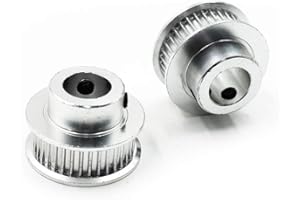 LC LICTOP GT2 10mm Bore 36 Teeth Pulley, 2Pcs 6mm Band Width Synchronous Wheel, Aluminum Alloy, 2GT Timing Belt Pulley for 3D Printer CNC Milling Machine Rubber Belt us