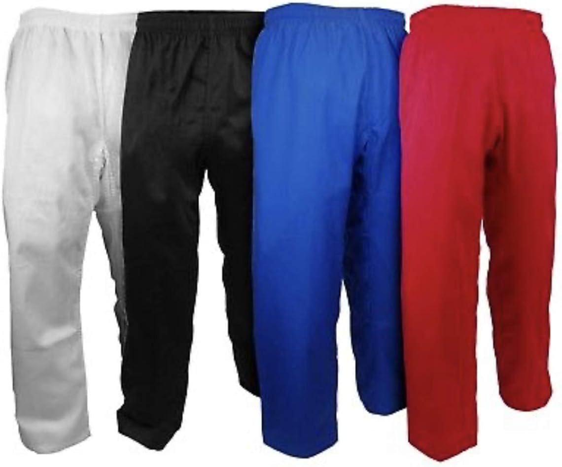 Karate Pants Taekwondo 7.5oz TKD Kids Adult Gi Pant Elastic Waist (0000