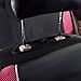 HORSE KINGDOM Leather Car Seat Covers Full Set, 3D Air Mesh Breathable Universal Auto Seat Cover for Women,Truck,Suvs,Sedans, Faux Leather with Airbag Compatible(Black and Pink)