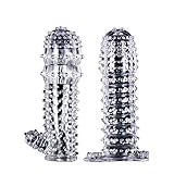UINO Wearable Crystal C-ondoms Two Different Styles Body P-enis Massage Attachments for Men -- Make Women Easy Or-gasm and Make Men Delay Eja-culation Time C-ondom (2Pcs/set)