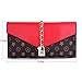 Women Flower Designer Evening Clutch Crystal Evening Handbag with Lock (Red)