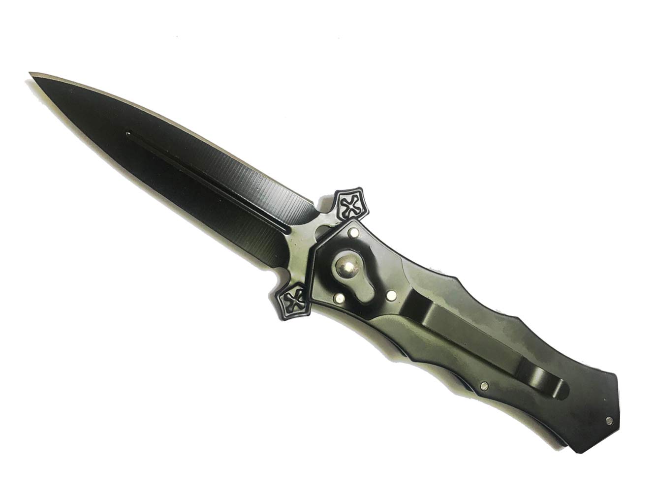 RAN-SHA Navaja Plegable Supervivencia Caza Profesional, Cuchillo Plegable con Hoja de Enchapado de Titanio, Adecuado para Senderismo Montañismo Aventura Actividades al Aire Libre