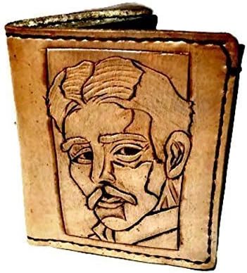 Handmade Leather Nikola Tesla Steampunk Wallet