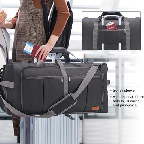 Upeelife Foldable Travel Bag, 125L, Large Travel Bag for Women, Men, Sports, Waterproof, Weekend Bag with Shoe Compartment and Wet Pocket