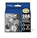 EPSON 288 DURABrite Ultra Ink Standard Capacity Black Dual Cartridge Pack (T288120-D2) Works with Expression XP-330, XP-430, XP-434, XP-340, XP-440, XP-446