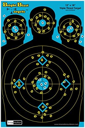 25 Pack - 12" X 18" Triple Threat Target - Instant Bright Blast Reactive Silhouette Shooting Target