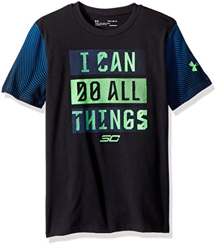 Under armour boys  sc30 icdat t-shirt, black/arena gree…