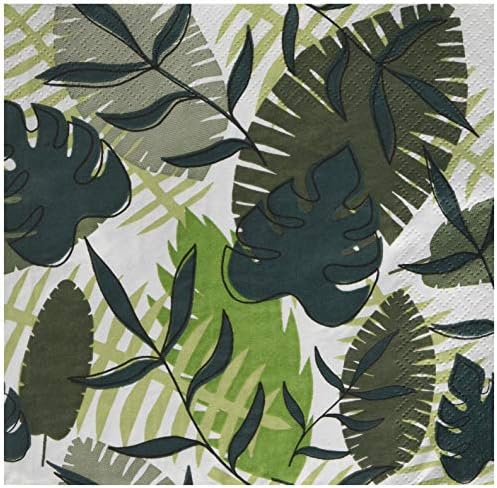 Home Fashion Lunch Napkin Tropical Leaves 33X33 cm, Multi-Color, One Size