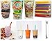 Wufuyuan - Tapioca Pearl (Black) - Net Wt. 8.8 Oz + multicolor pear + Green Tea Pearl + 50 Bubble Tea Straws + one ninechef Spoon Per order