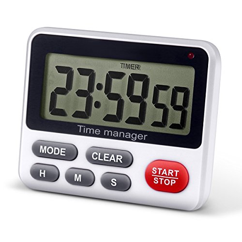Digital Kitchen Countdown Timer - AIMILAR Count Up Down Cooking Timer Clock with Alarm Magnetic White