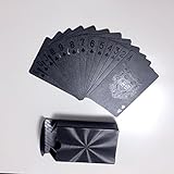 EBTOYS 2-Pack Playing Cards Regular Index Waterproof Plastic Playing Cards (Black)