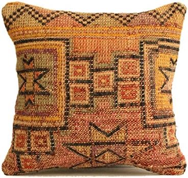 Kilim Pillow 16x16 Boho Pillow Southwest Pillow Moroccan Pillow Kilim Cushion Kelim Kissen Turkey pillow Bohemian Pillow Kilim Cushion Navajo Pillow Rug pillow Turkish kilim pillow cover r346