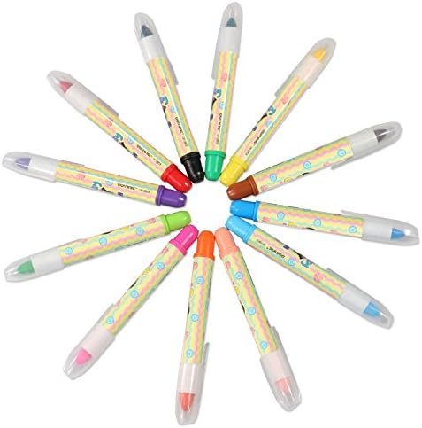 Zekkai Premium Non-toxic Silky Crayon Pastel 12 Colors Bright Blendable and Washable for toddlers, preschoolers, kids, crayon party favors