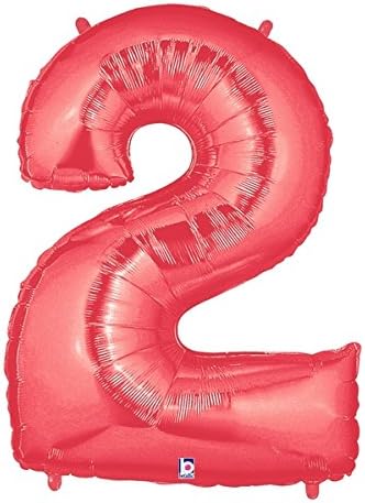 Betallic Megaloon Red 40" Number '2' Foil Balloon