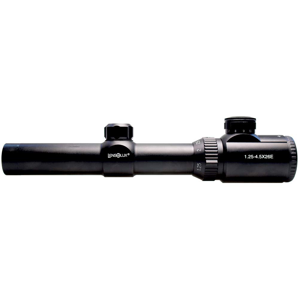 LENSOLUX 1,25-4,5 x 26E rifle scope, illuminated reticle, including 21,5 mm mount (Weaver/Picatinny)