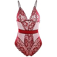 Garmol Women Lingerie One Piece Fishnet Teddy Lace Cups Bodysuit Mesh Babydoll