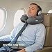 Jerrybox Travel Neck Pillow Fastest Inflatable Pillow with 2 Airbags, Soft Neck Support Pillow for Airplanes with Packsack (Grey, Bone)