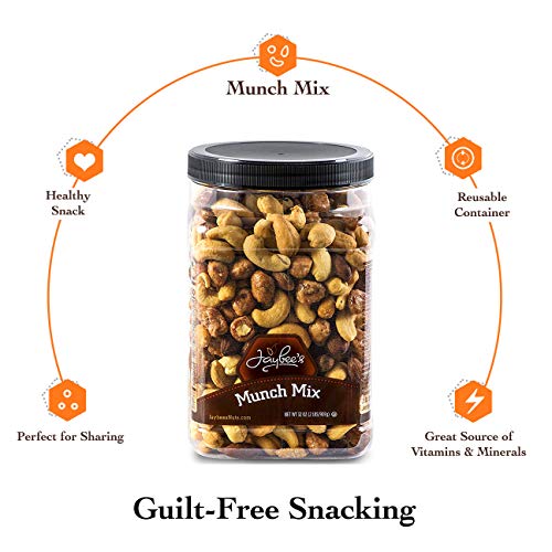 Jaybees Nuts Snack Trail Munch Mix - Great Mixed Nuts Snack for Home Office or Holiday Gift Giving Sweet & Crunchy 32 oz