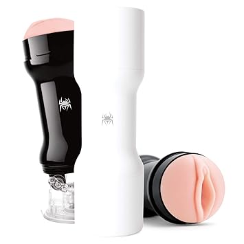 Spider Original Masturbator mit Saugnapf für Handfreie Benutzung, Weiß 1er Pack