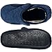 Men's Navy Edema Slipper for Swollen Feet-opens Fully