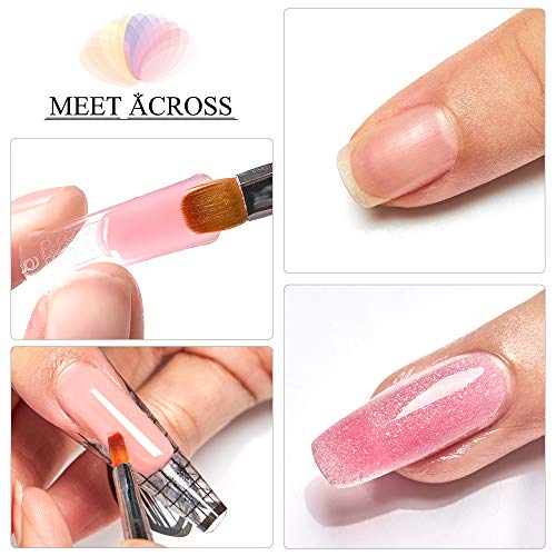 MEET ACROSS Nail Extension Gel 15ML 6 Colors Quick Builder Poly Nail Extension Gel Kit