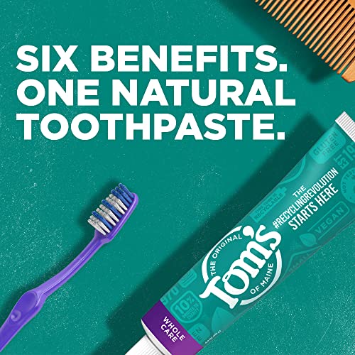 TOM’S OF MAINE WHOLE CARE NATURAL TOOTHPASTE WITH FLUORIDE, PEPPERMINT, 4 OZ. 3-PACK (PACKAGING MAY VARY)