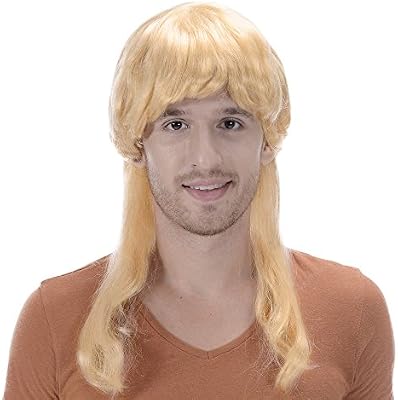Blonde Men S Long Straight Wig Blonde Colour Synthetic Spike
