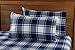 Great Bay Home 4 Piece Micro Fleece Queen Navy Plaid Sheet Set | Super Soft, Cozy Extra Plush Polar Fleece Bedding Sheets & Pillowcases | Microfleece Winter Sheets (Queen, Navy Plaid)