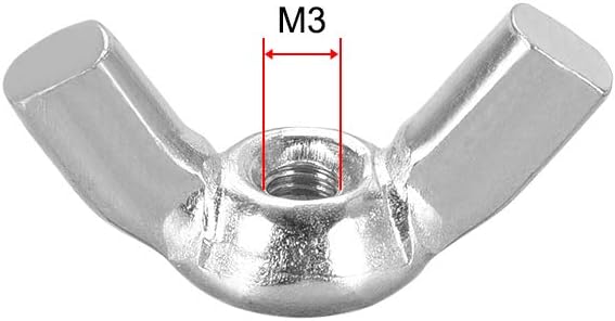 sourcing map M3 Wing Nuts, Carbon Steel Zinc Plated Fasteners Parts Hurrican Screws Hand Twist Tighten Ear Butterfly Nut, 20pcs - Image 3