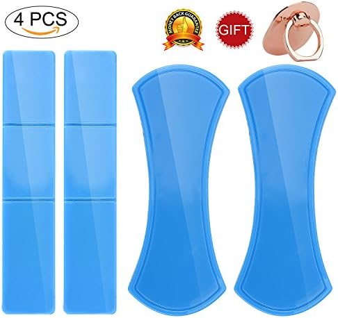 4 Pack Flourish Lama Fixate Gel Pads Nano Rubber Pads for Cell Phone Holder,Multi-Function Car Pads (Blue)