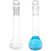 2PCS 10ML Volumetric Flask, Class A, Glass Stopper for Laboratory | 3.3 borosilicate clear glass,Tolerance&plusmn;0.020ml,NS10/13,ASTM-E288,autoclavable,chemical durable