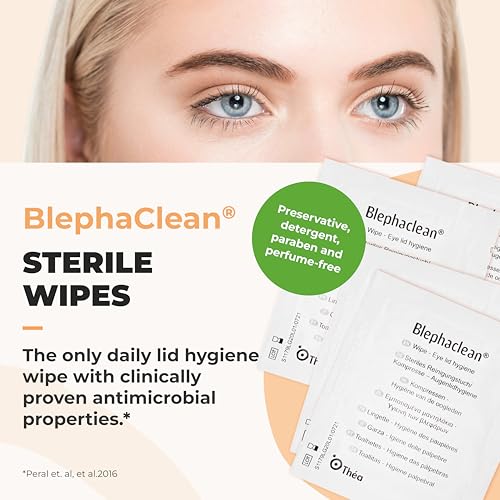 Thea Pharma BlephaClean Lid Wipes - Gentle, Sterile Ready-to-Use for Daily Lid Care, Ideal for those diagnosed with Dry Eye, including MGD & Blepharitis and Infants, Individually Wrapped - 30 Wipes