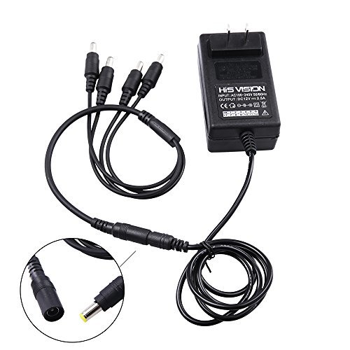 HISVISION Security Camera Power Supply Adapter 12V 2.5A 100V240V AC to