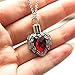 Zahara Memorial Urn Necklace (20 Inches) with Velvet Pouch & Fill Kit | Ruby Angel Heart Pendant and Chain (Nickel Free)