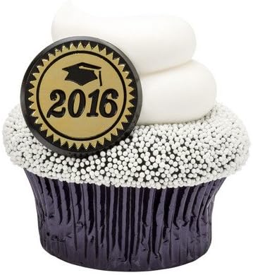 2016 Gold Foil Graduation Party Cupcake Rings (24-Pack)