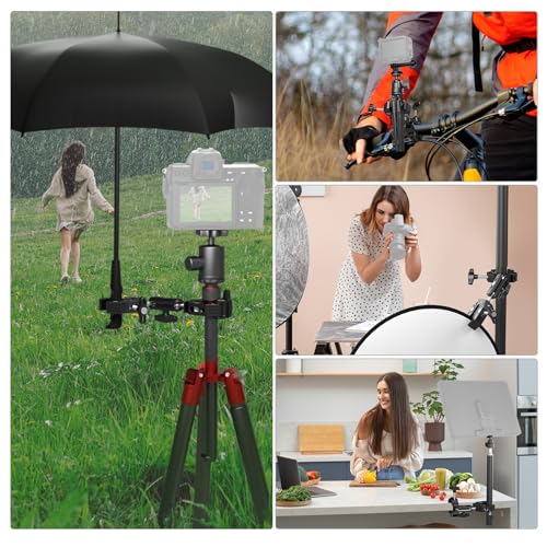 NEEWER Super Clamp with Magic Arm, Double Clamp Mount, Cleaning Cloth, Camera Bars, Desk Mount, Light Tripod, Reflector, Cross Bar, Motorcycle, Accessories