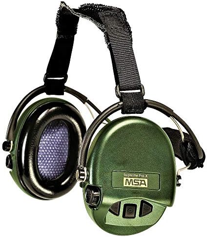 MSA Sordin Supreme Pro X with green cups - Neckband - Electronic Earmuff equipped with comfortable ear-seals, slim-design (Pack of 3)